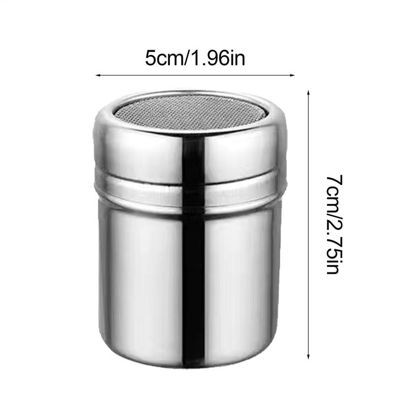 Stainless Steel Powder Shaker Duster Mesh Flour Duster Shaker Cans Jars For Sugar, Salt, Spices, and Cocoa