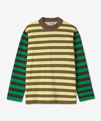 SUNNEI Block Round Neck Knit - Olio:Banana / Crtwmtop0017134