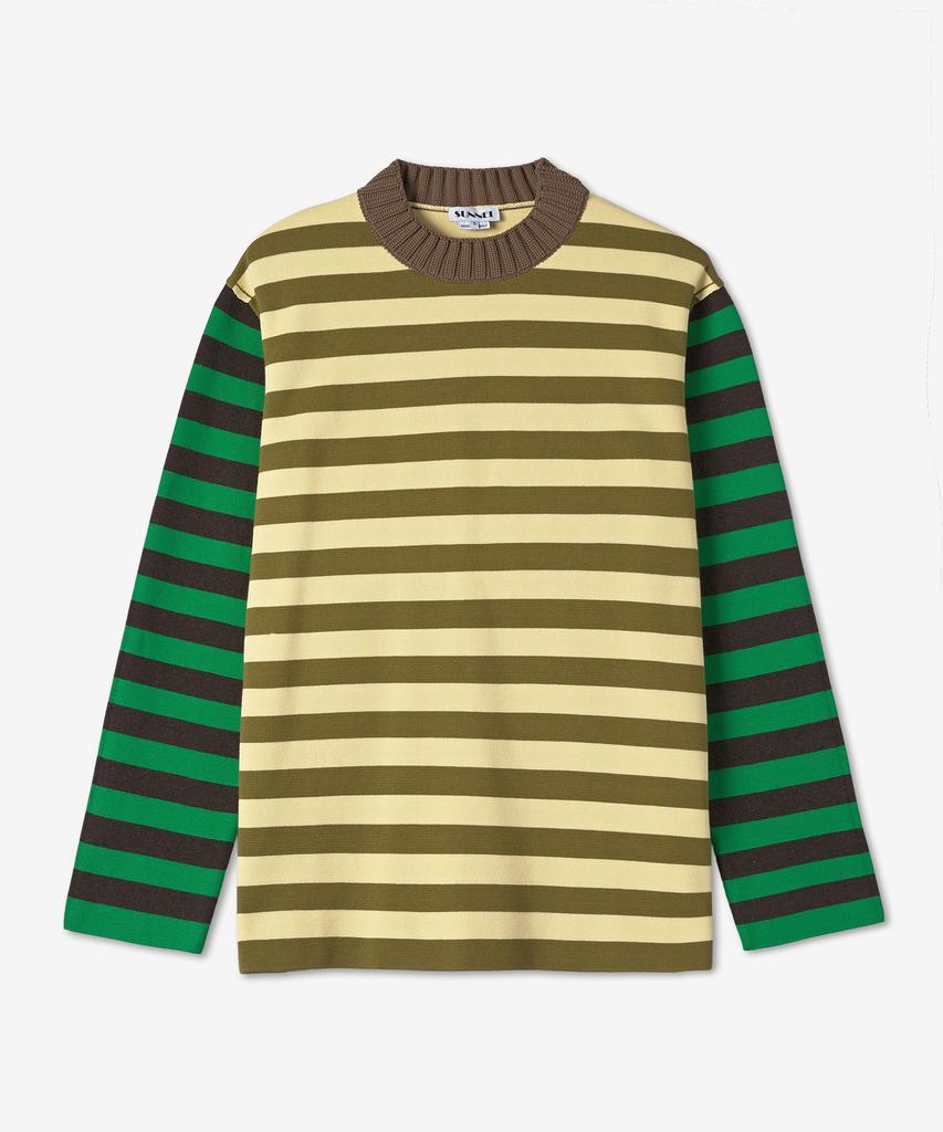 SUNNEI Block Round Neck Knit - Olio:Banana / Crtwmtop0017134