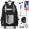 Anime Cloud Print USB Backpack for Teens Students Casual Large Capacity Travel Daypack