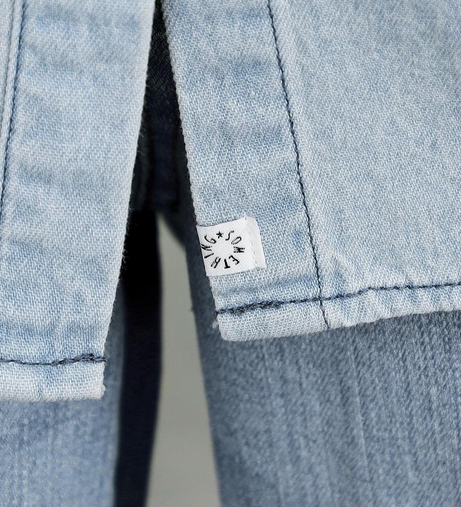 Something ST219 Bowtie Denim Light Blue Women's Blouse,