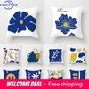 Abstract Line Art Nordic Blue White Print Pattern Cushion Cover Home Living Room Sofa Decorative Pillow