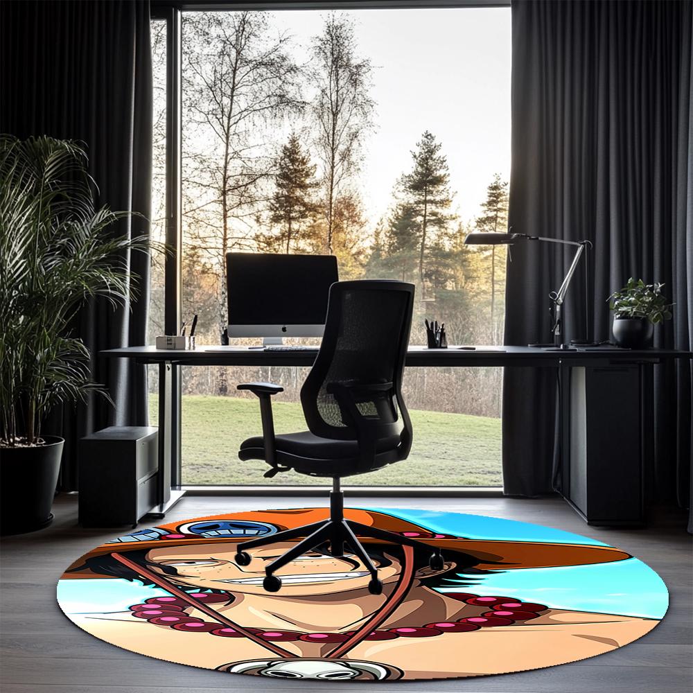 One Piece Printed Round Rug Carpet Chair Rug Area Rug Entryway Doormats,for Office Chair Living Room Bedroom Kitchen Room.