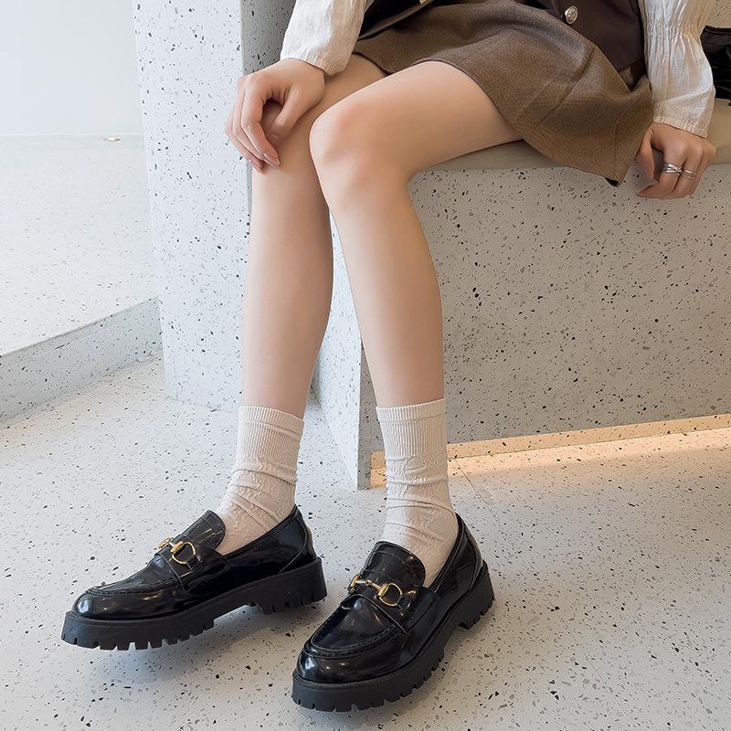 Women's Fall Diamond Solid Color Precollage Style All Purpose Mid Tube Cotton Socks