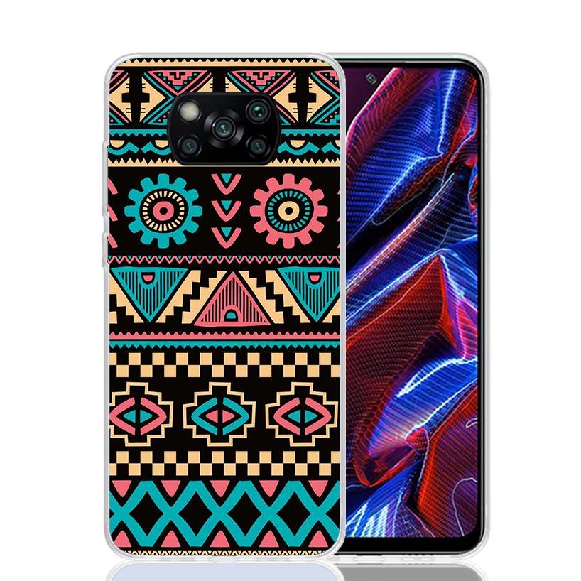 African Style Fabric Pattern Phone Case For Xiaomi Poco X7 X6 X5 Pro F7 Ultra Redmi 15C 15 13 13C 12 12C 10 10A 10C 9 9A 9C 9T C