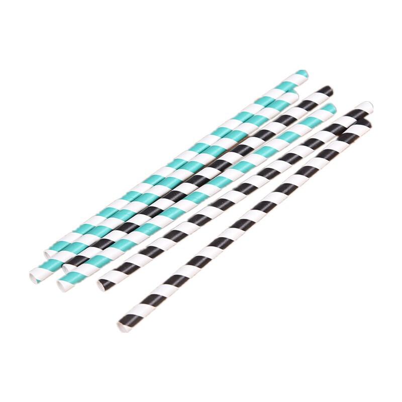 Disposable Striped Biodegradable Paper Straws