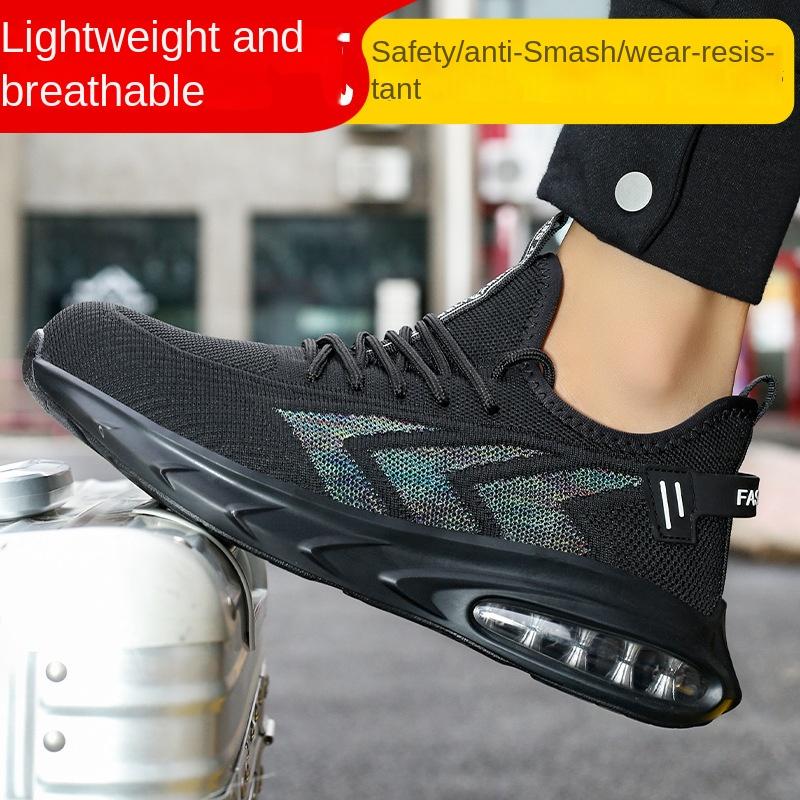 Labor Insurance Shoes Men's Anti-smashing and Anti-piercing Air Cushion Shock-absorbing Work Shoes Safety Shoes