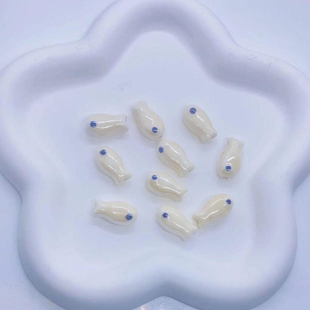 10Pcs Handmade Craft Ceramic Spacer Loose Beads Ceramic Jewelry Making Material  Gift