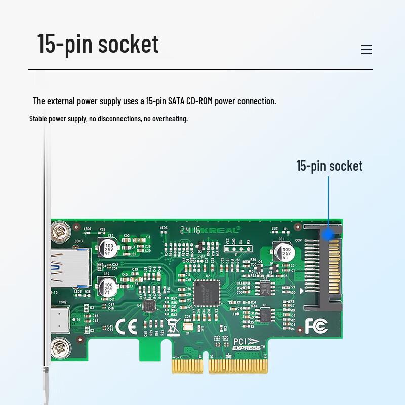 

PCIe X4 to Dual-Port USB 3.1 Expansion Card