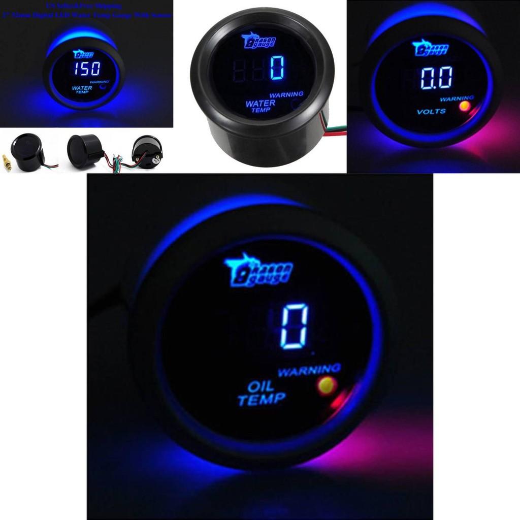 Universal 12v Car Gauge Kit With Water Oil Temp Speed Voltage For Racing Enthusiasts