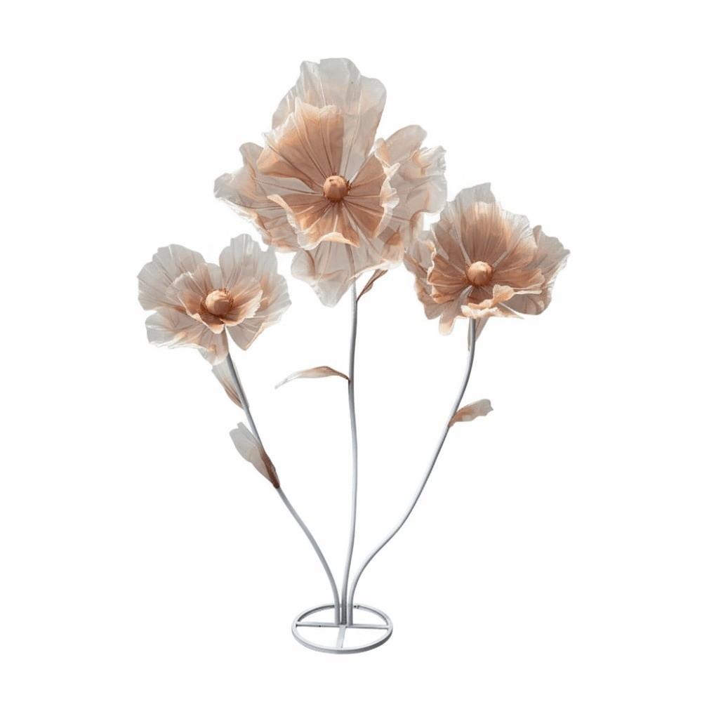 Single Flower Head Simulated Flower Silk Mesh Yarn Large Poppy Silk Screen Flower Beautiful Decoration Stand Props