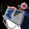 3D Butterfly Phone Holder Crystal Bracelet Glitter Plating Case for Samsung Galaxy A16 A06 5G Bling Soft Back Cover