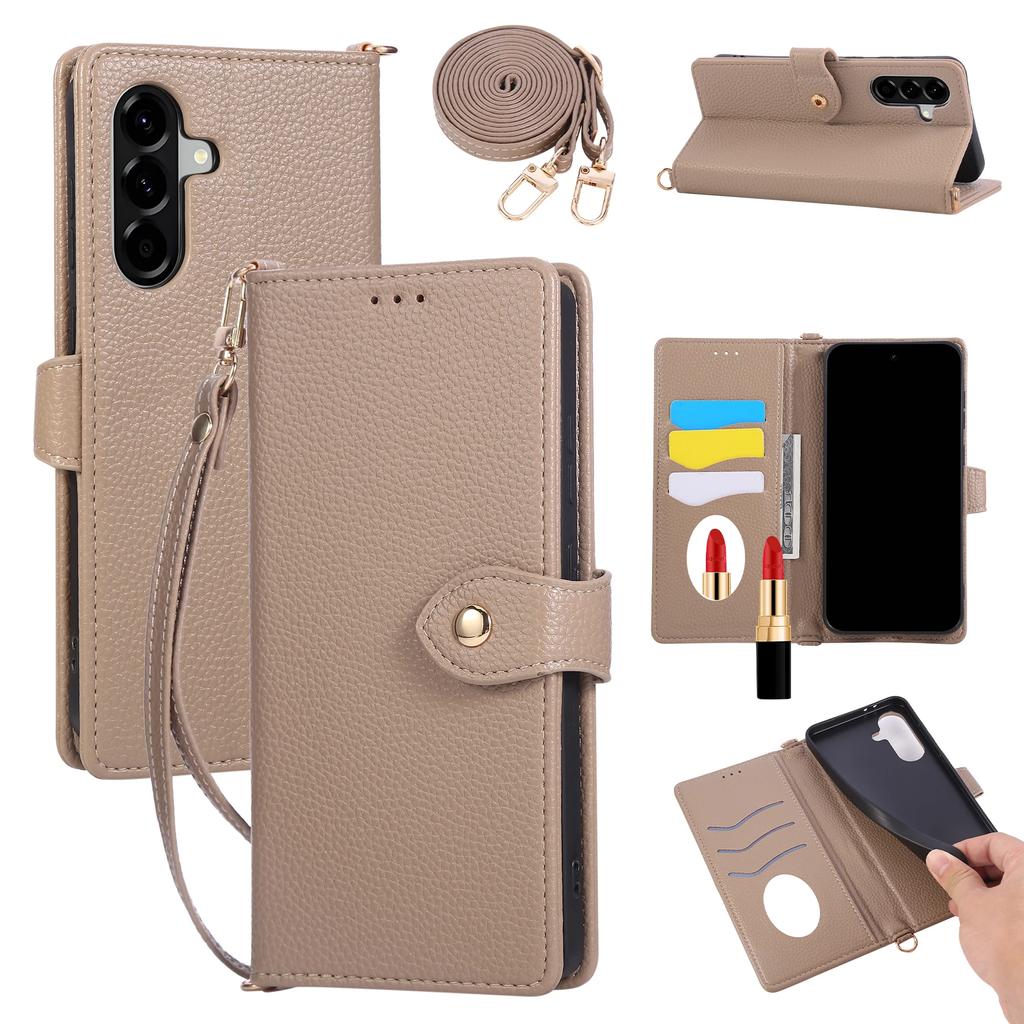 Mirror Card Holder Lanyard Case Cover for Samsung Galaxy A13 A23 A33 A53 A73 A12 A22 A32 A52 A91 5G Leather Protective Cover