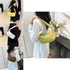 Charming Floral Ruched Tote Bag For Women 2024 Summer Sweet Versatile Shoulder Bag