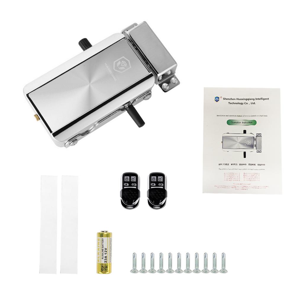 Husdörrlås Kit Fjärrkontroll Nyckellös Ingång Elektroniskt Lås Tyst Version Smart Trådlös Stöldskyddspanikbeslag