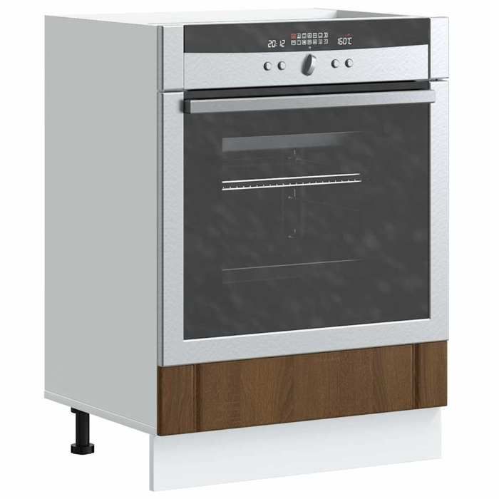 VidaXL Oven Cabinet Lucca Brown Oak Engineered Wood, Oven Unit, Kitchen Oven Cabinet, Base Unit of 853764