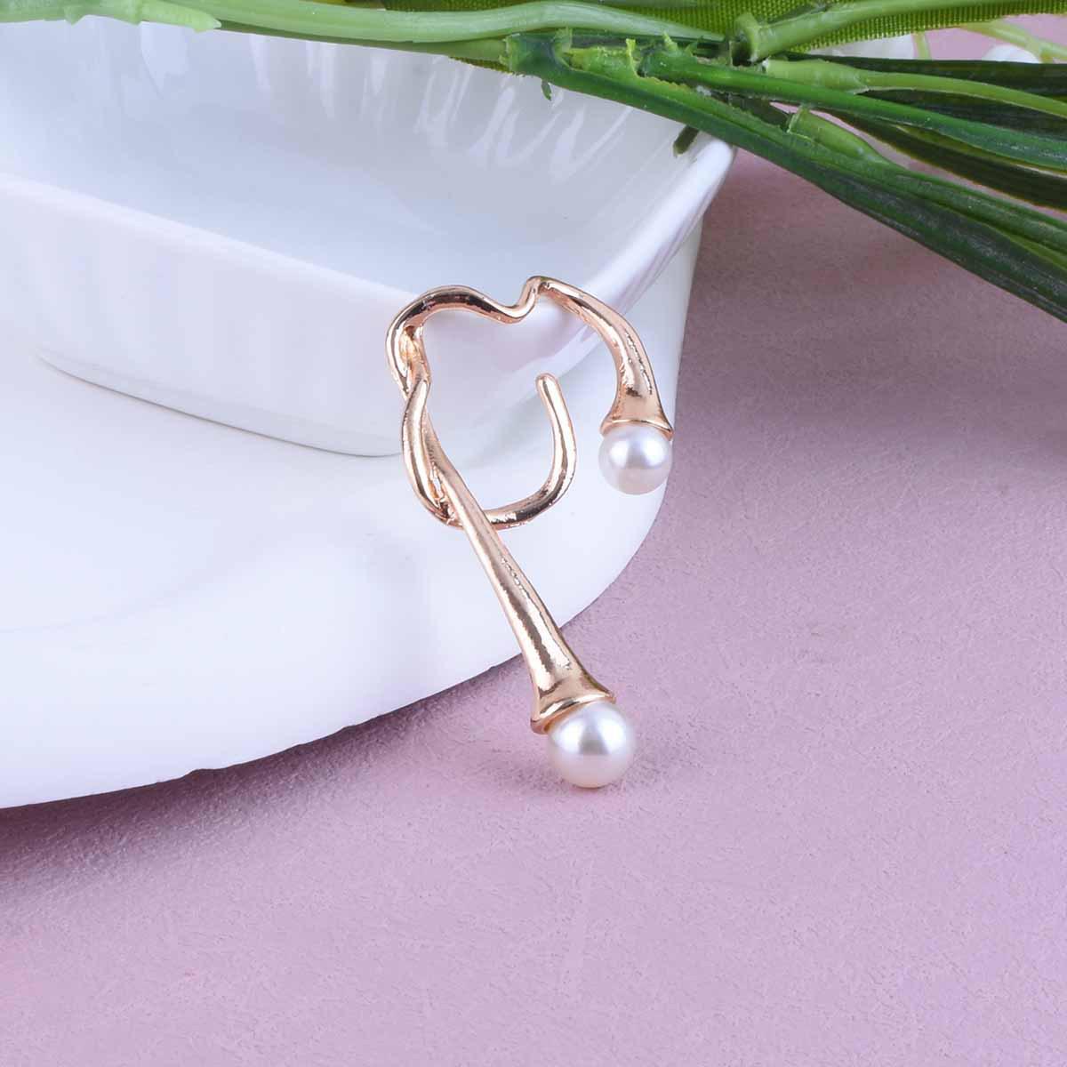 Pearl Ear Cuff for Women: Irregular No-Piercing Cartilage Clip-On in Cold Style