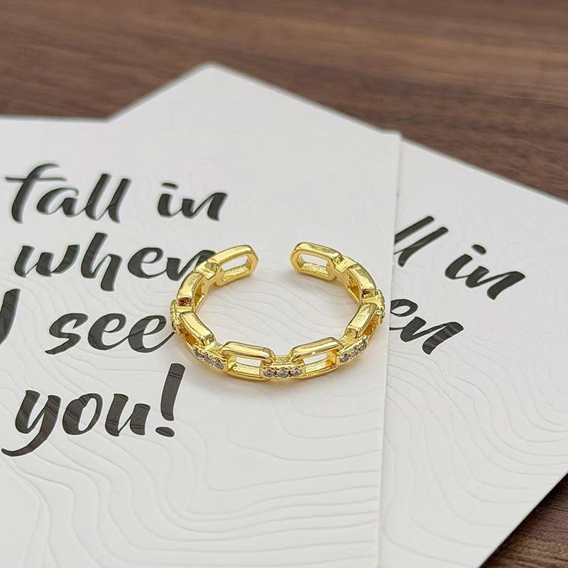 Medieval Vintage Simple Plain Ring Narrow Version French Retro Brushed Ring Irregular Geometric Personality Ring Woman