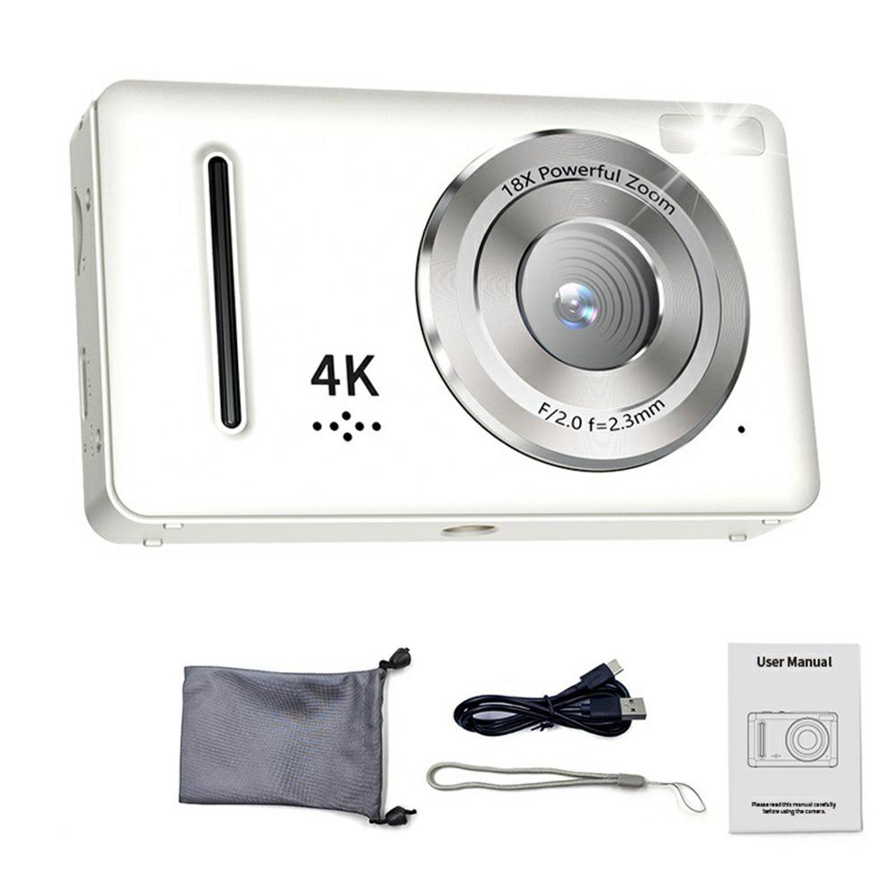 

FC002 2.4 Inch IPS Screen 64MP Auto Focus Digital Camera 18X Zoom CCD Video Camera White