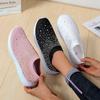Large size spring and autumn new fashion casual rhinestone flying weaving women's sports style casual women's single shoes spot