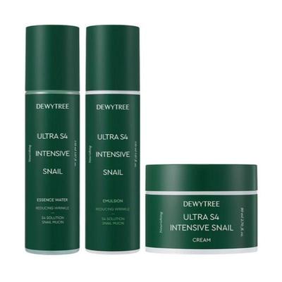 Ultra S4 Intensive Snail Skincare Set Essence Water 150ml Emulsion 150ml Cream 80ml K-Beauty Hydrating Gift Set