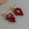 Retro love pendant grape string earrings elegant romantic light luxury exquisite earrings fashionable gentle elegant earrings women