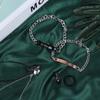 3 Pair Couples Necklace Bracelet His Queen Her King Promise Ring Set Necklace