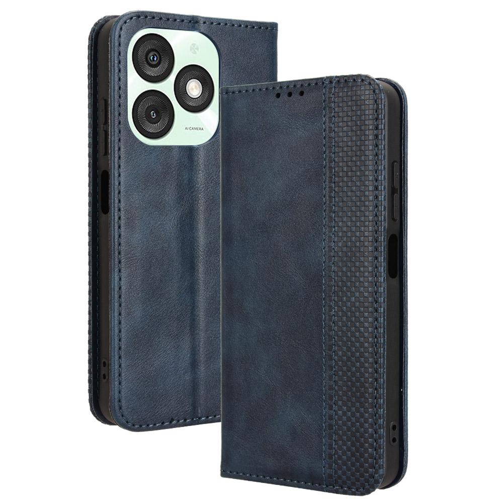 For Itel A50 Shockproof Case Retro PU Leather Wallet Phone Cover