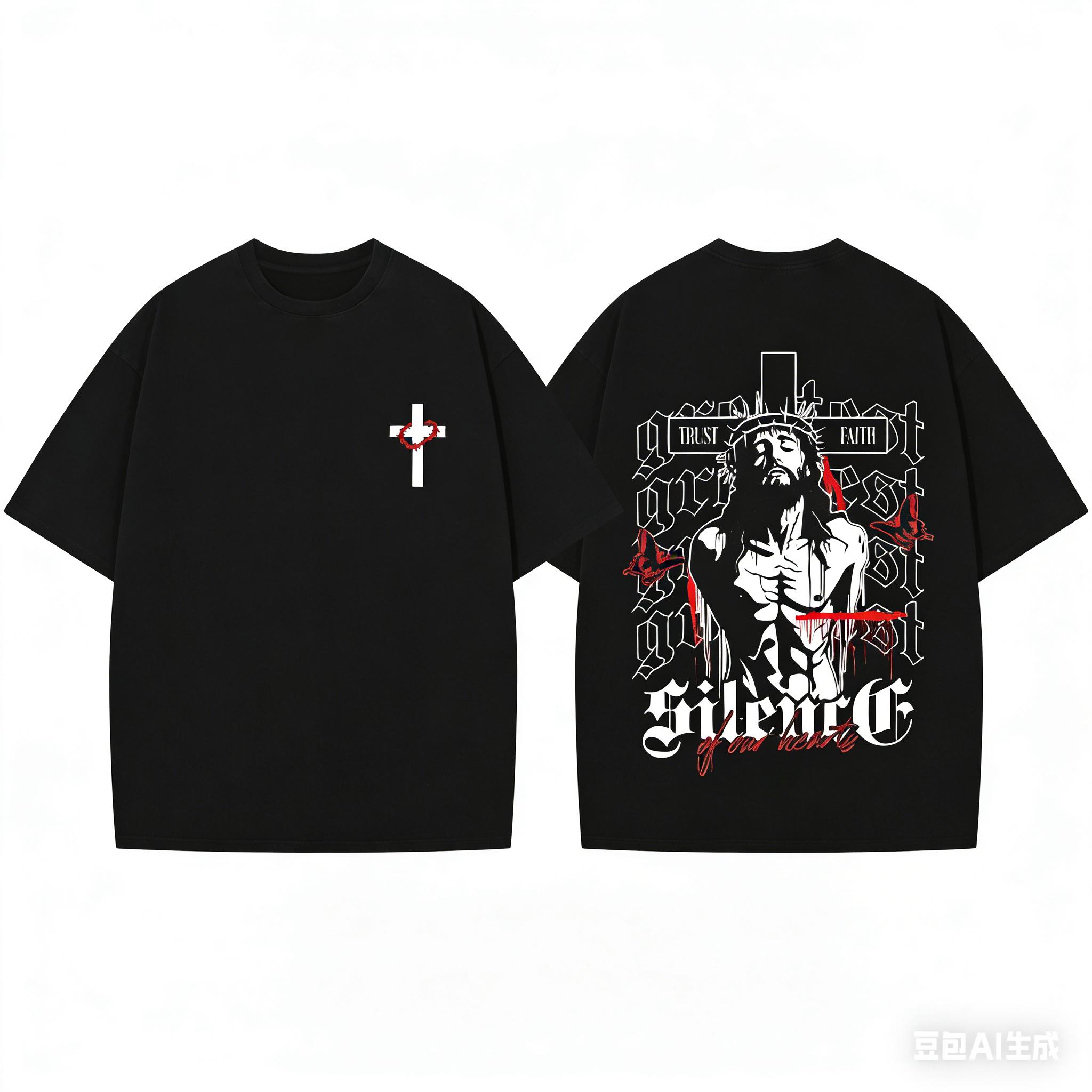 Hengyuan42 Christian Religion Jesus Forgave Their Fathers Vintage Cotton 2000 T-shirts Men's Clothing New Tops and T-shirts Men's T-shirts S