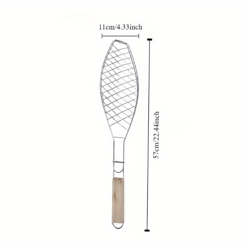 1Pc Barbecue Fish Grill Basket Stainless Steel Wired with Handle Outdoor Kitchen BBQ Tool for Camping