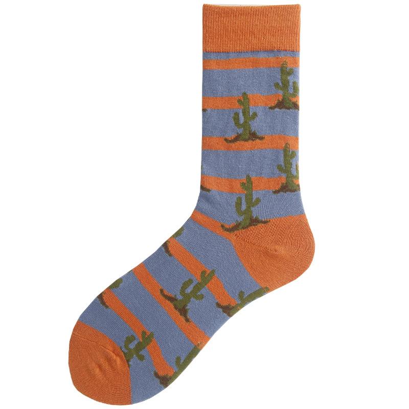 

Summer Cotton Socks Trendy Socks Street Personality Illustrations Poached Eggs Harbor Jacquard Medium Tube Socks Socks Couple One size fits all пустельний