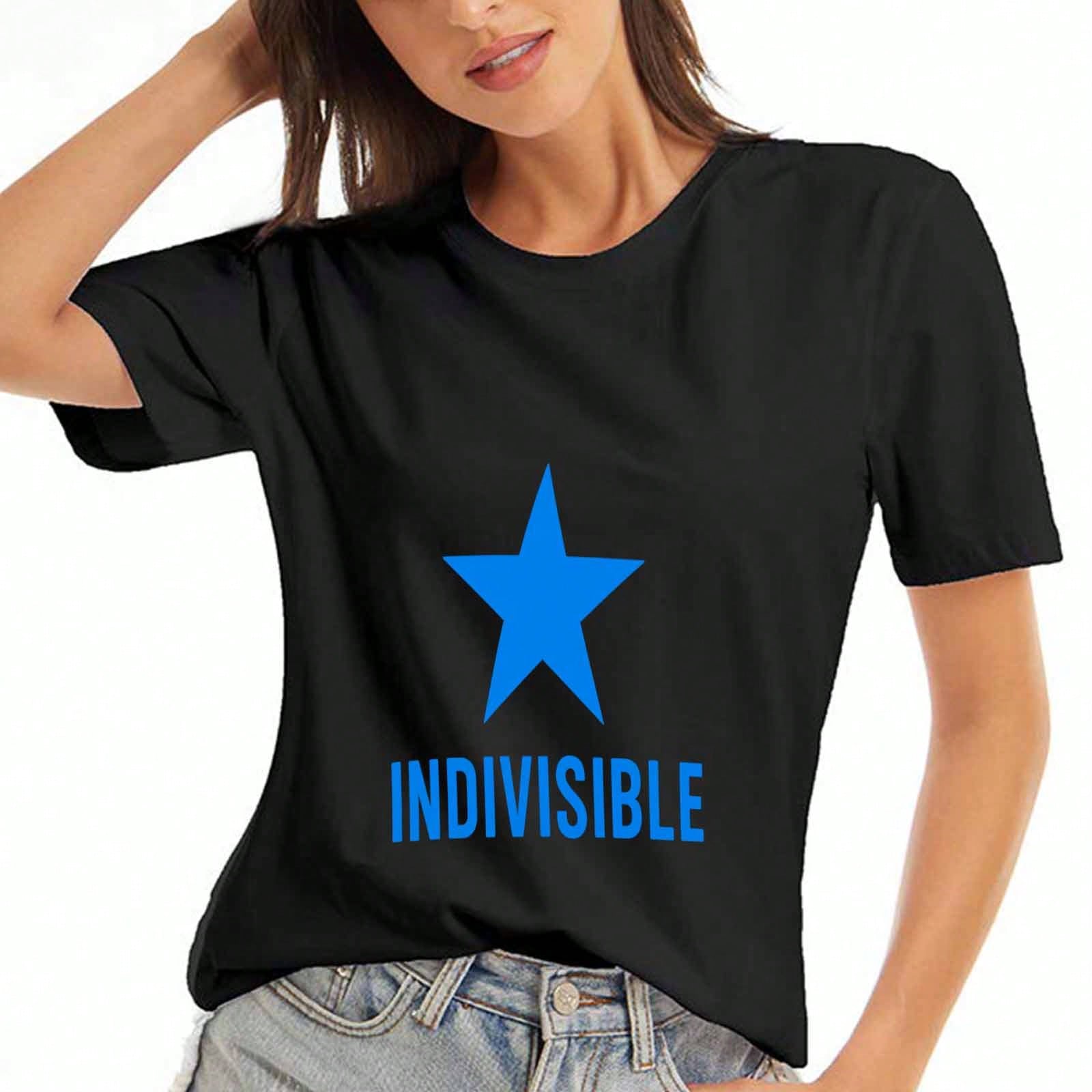 Indivisible Star Wounisex Pure Cotton T Shirt, Premium Cotton Quality Graphic Print, Durable, Casual Fashion, Express Your Unique Style With This Arti S разноцветный