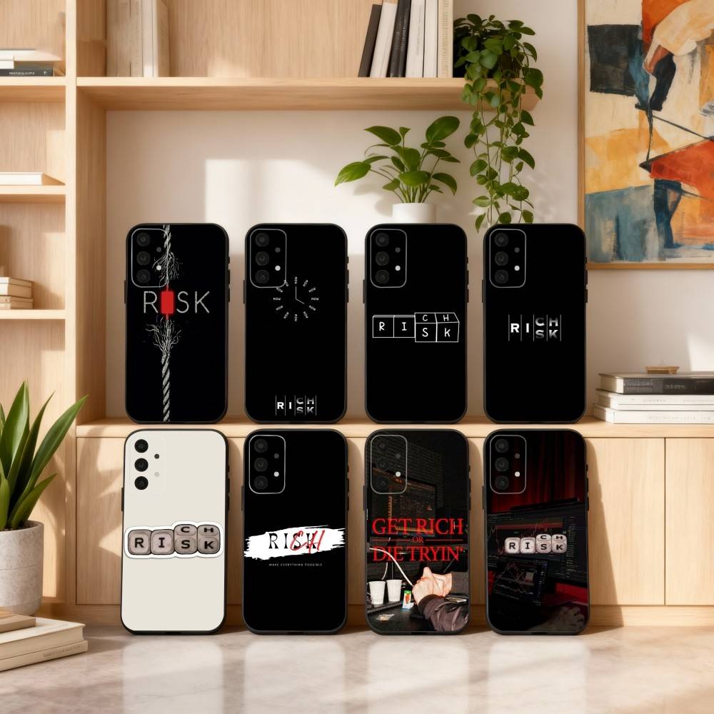 Day Trader Trading RISK RICH Phone Case For Samsung S25,24,23,22,30,21,10,9,Ultra,Plus,Lite,FE,4,5 G Soft Black Case