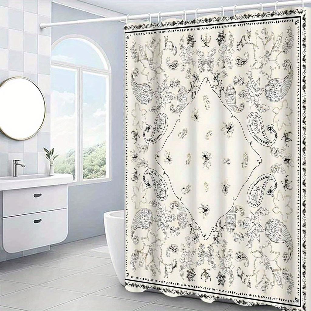 Bohemian Mandala Blumen Duschvorhang - Hochwertiges Polyester, Ideal für Badezimmer oder Badewannen-Trennwand-Dekoration