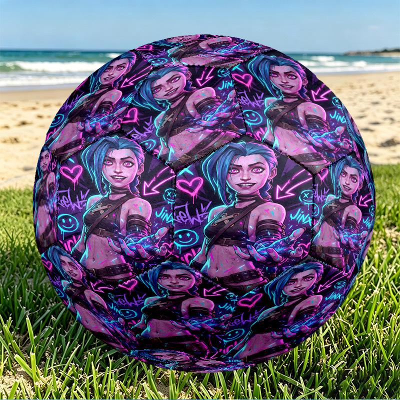 Jinx Print Size 5 Soccer Ball, PU Wear Resistant Football for Match Training and Daily Practice, Birthday Gift for Soccer Fans