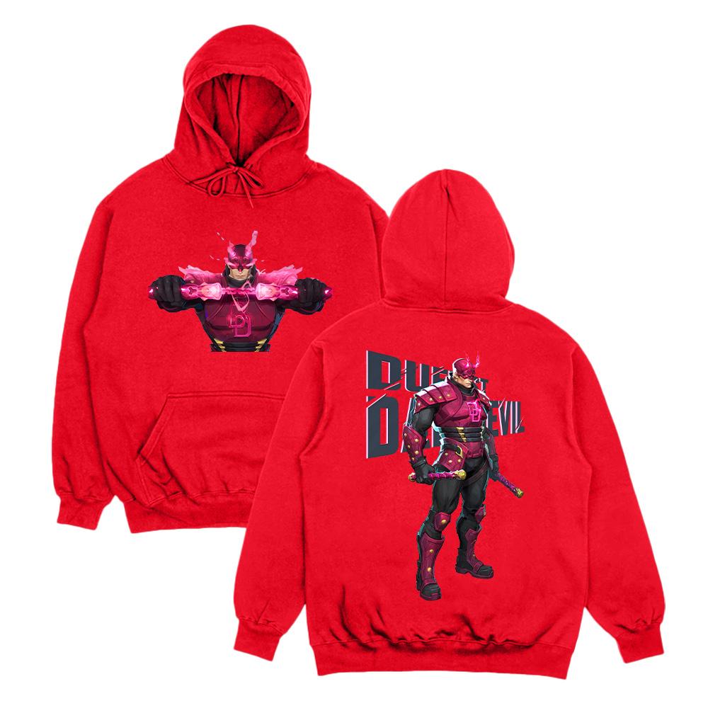 Bluzy z kapturem Duelist Daredevil Marvelrivals Daredevil Nadruk Anime Bluza Męska Damska Luźna z Długim Rękawem Streetwear Jesień Casualowa Bluza z Kapturem