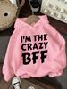 New Autumn And Winter Girls' Hooded Sweatshirt, Stylish And Comfortable, Warm Print Hoodie Top