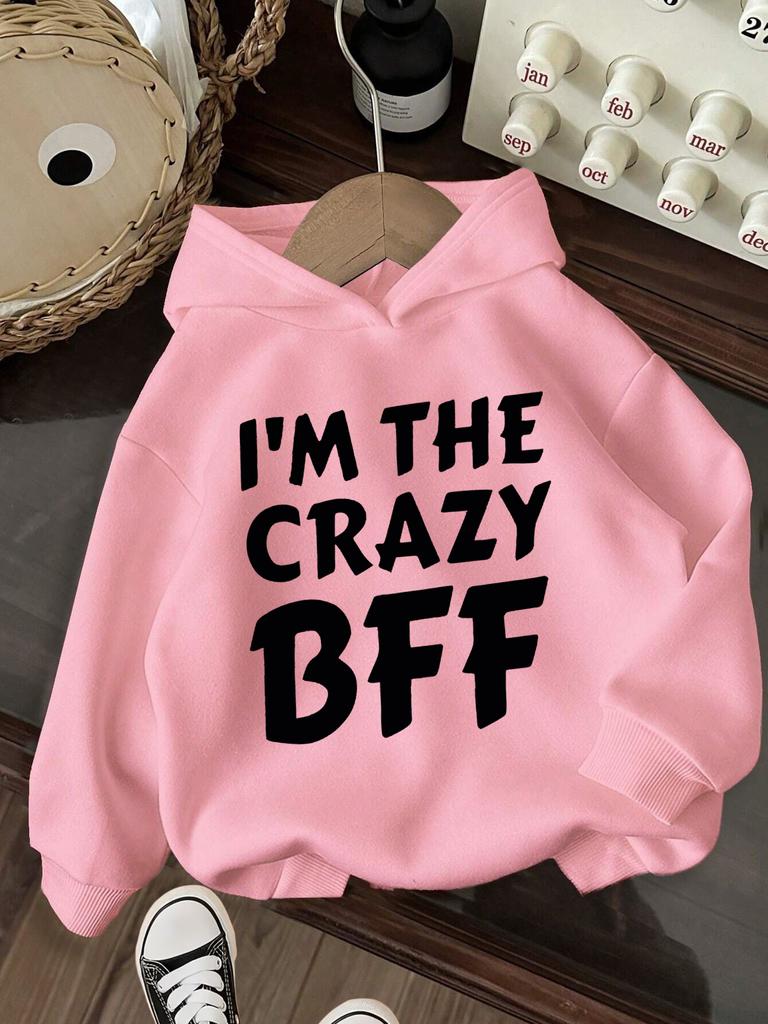 New Autumn And Winter Girls' Hooded Sweatshirt, Stylish And Comfortable, Warm Print Hoodie Top