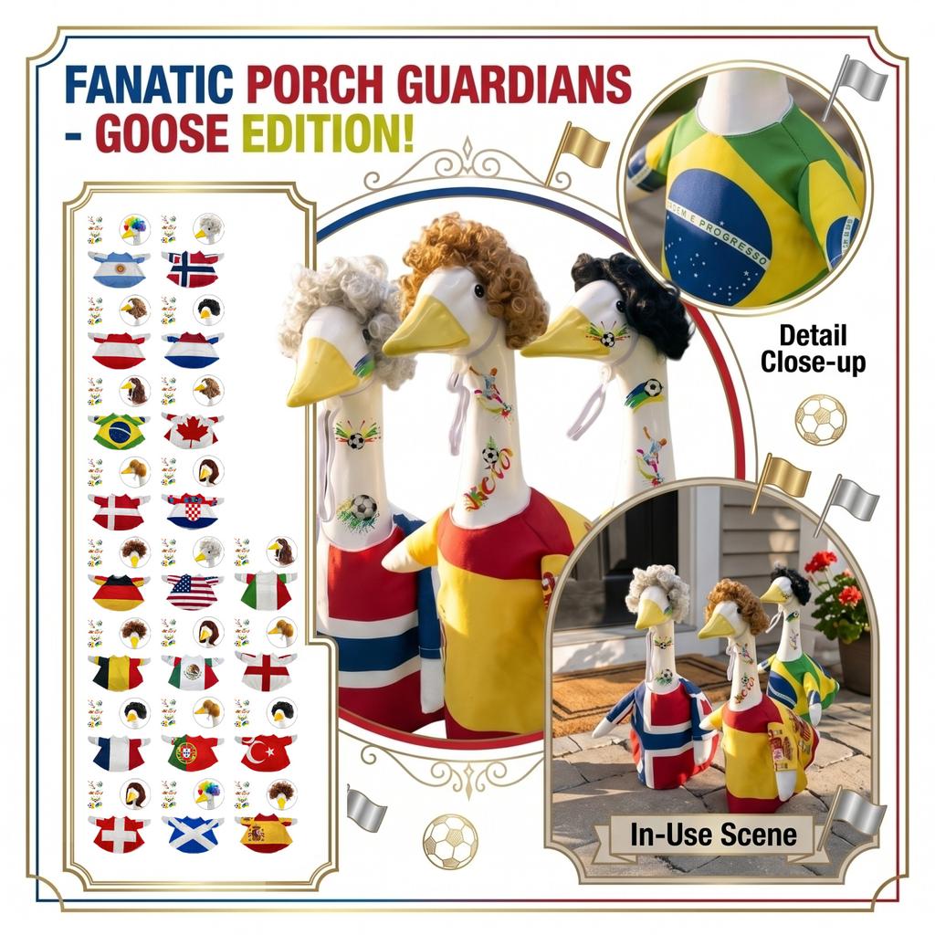 Patio Lawn Goose Costume Set with National Flag Design Includes Decorative Outfit and Accessories for Outdoor Yard Decoration