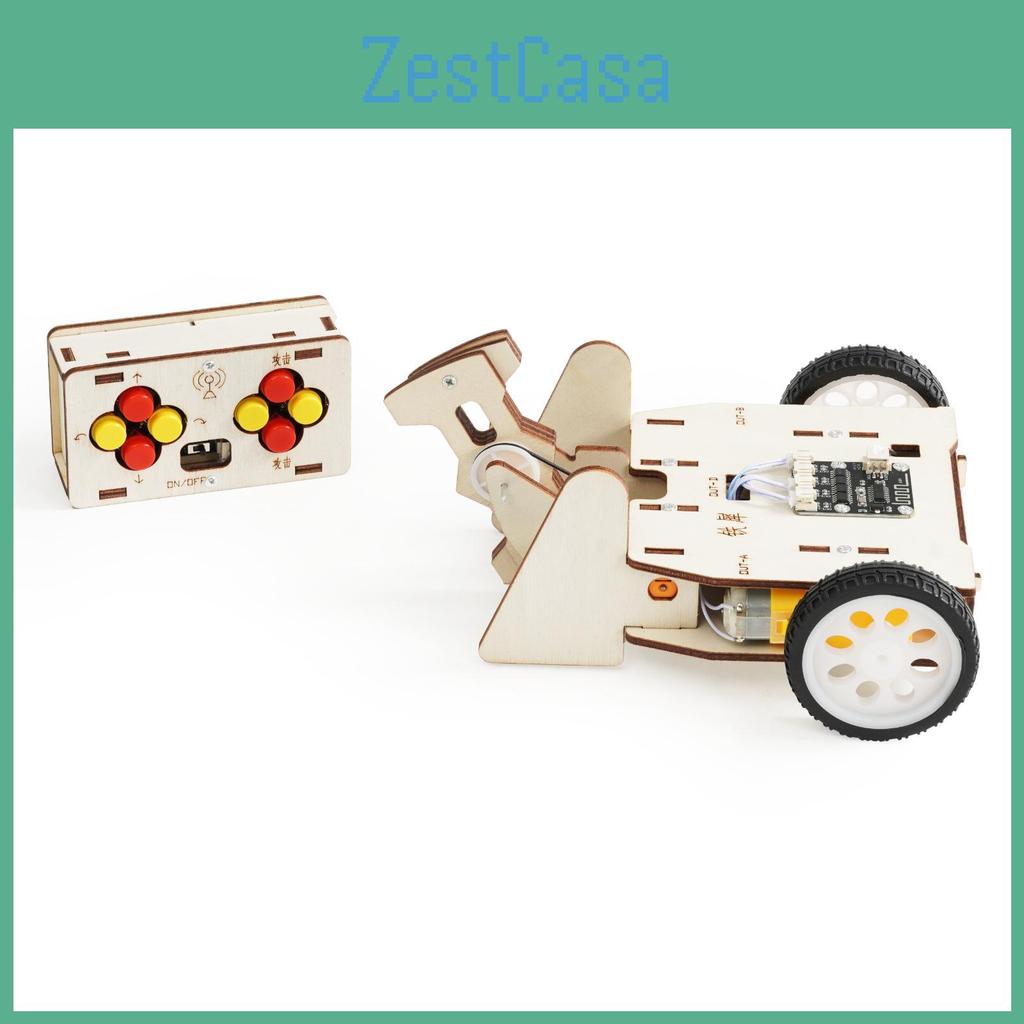 Remote Control Battle Tank Science Kit With Wooden Material For Kids Learning