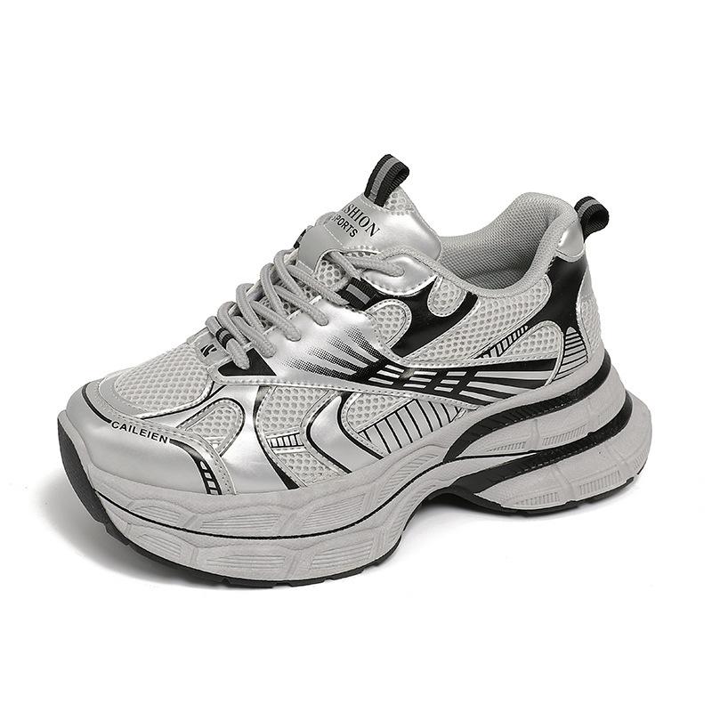 Daddy Shoes 22 Autumn New Breathable Mesh Shoes Thick Soles Increase the Height of Casual Running Sports Shoes Tide