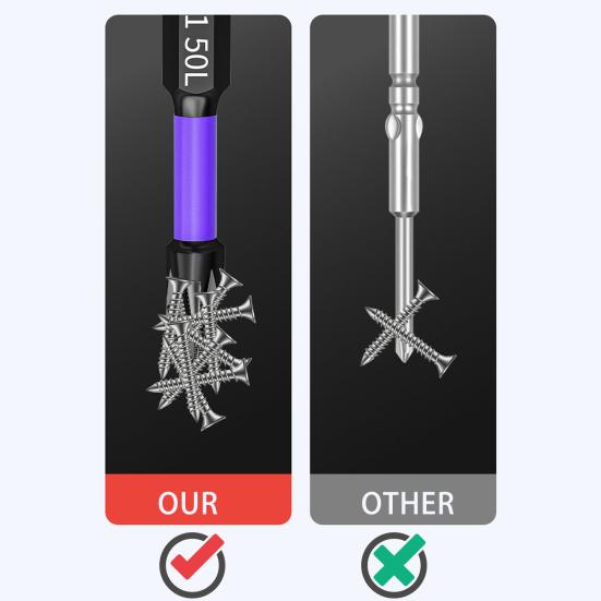 6-teiliges Schlagschrauber-Bit-Set Hohe Haltbarkeit Mehrzweck Sechskantschaft Magnetische Kreuzschlitzschraubendreher-Bohrer Holzbearbeitungswerkzeuge