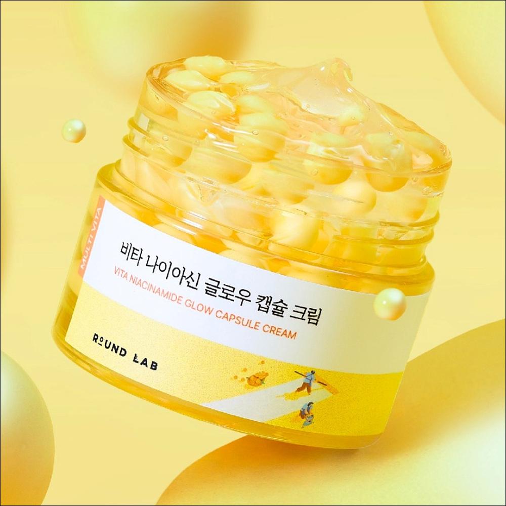 [Round Lab] Vita Niacin Glow Capsule Cream - Vitamin Tree Water & 5% Niacinamide Brightening Cream, 50ml | Olive's K-beauty