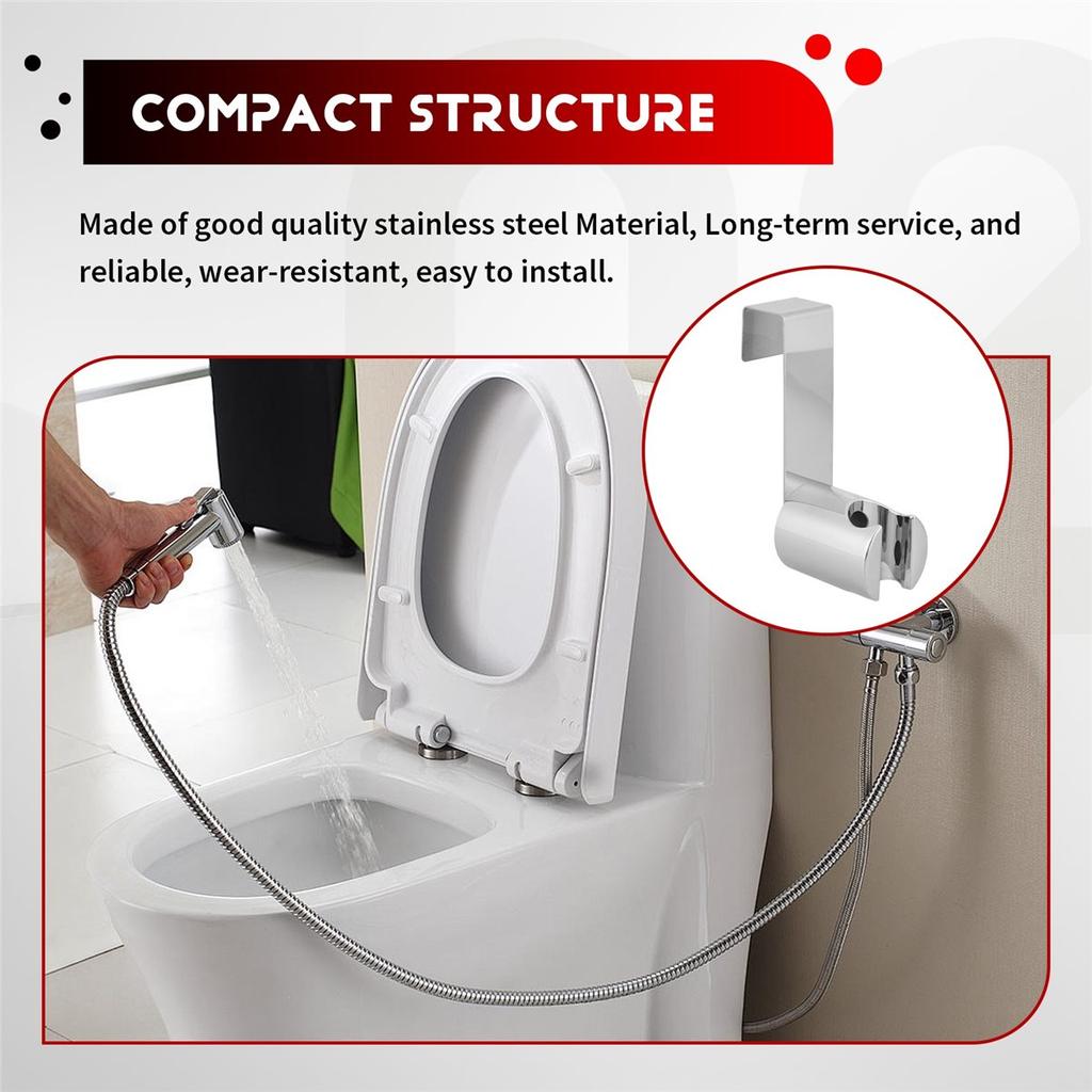 BHBL Sprayer Holder with Toilet Hanging Bracket Attachment for Bidet Wand Sprayer