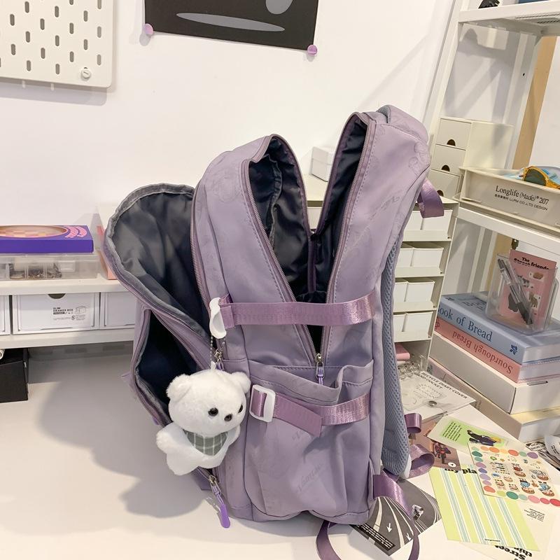 School bag for girls, high school students, large-capacity high school burden reduction backpack for primary school students, high-value lightweight