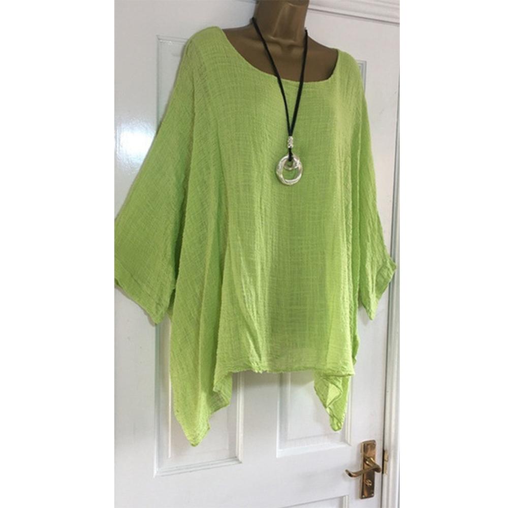 Női póló Közepes ujjú Egyszínű Alkalmi Laza Denevérszárnyú ujjú Kerek nyakkivágású Póló Női Szexi Plus Size Felső