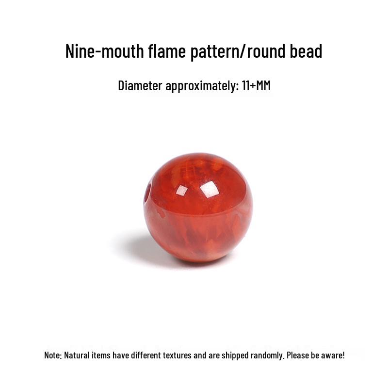 Liangshan Flame Pattern Southern Red Agate Loose Beads for Bracelets