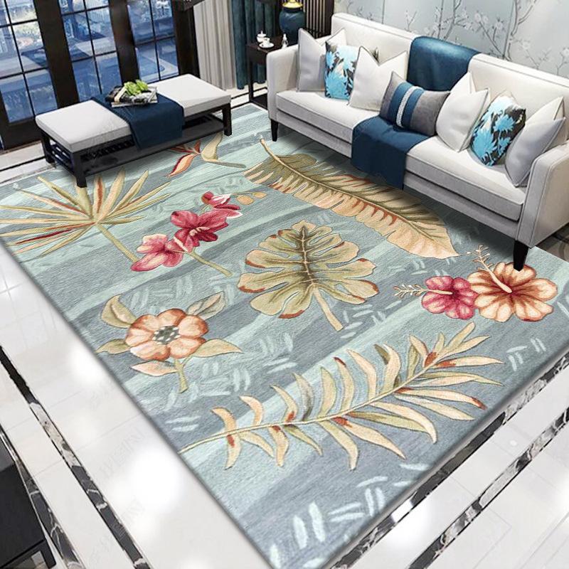 Nordic Abstract Floral 3D Home Large Carpet Living Room Carpet Modern Minimalist Bedroom Rug American Floor Mat