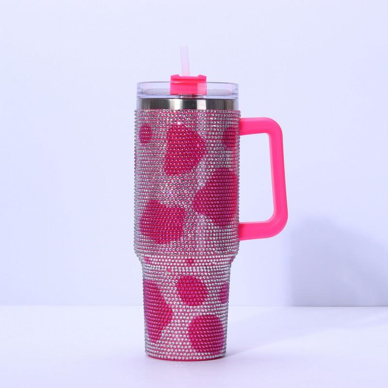 40oz Insulated Car Mug With Handle Accent 304 Stainless Steel Leak-Proof Travel Cup Home Office Outdoor Sports