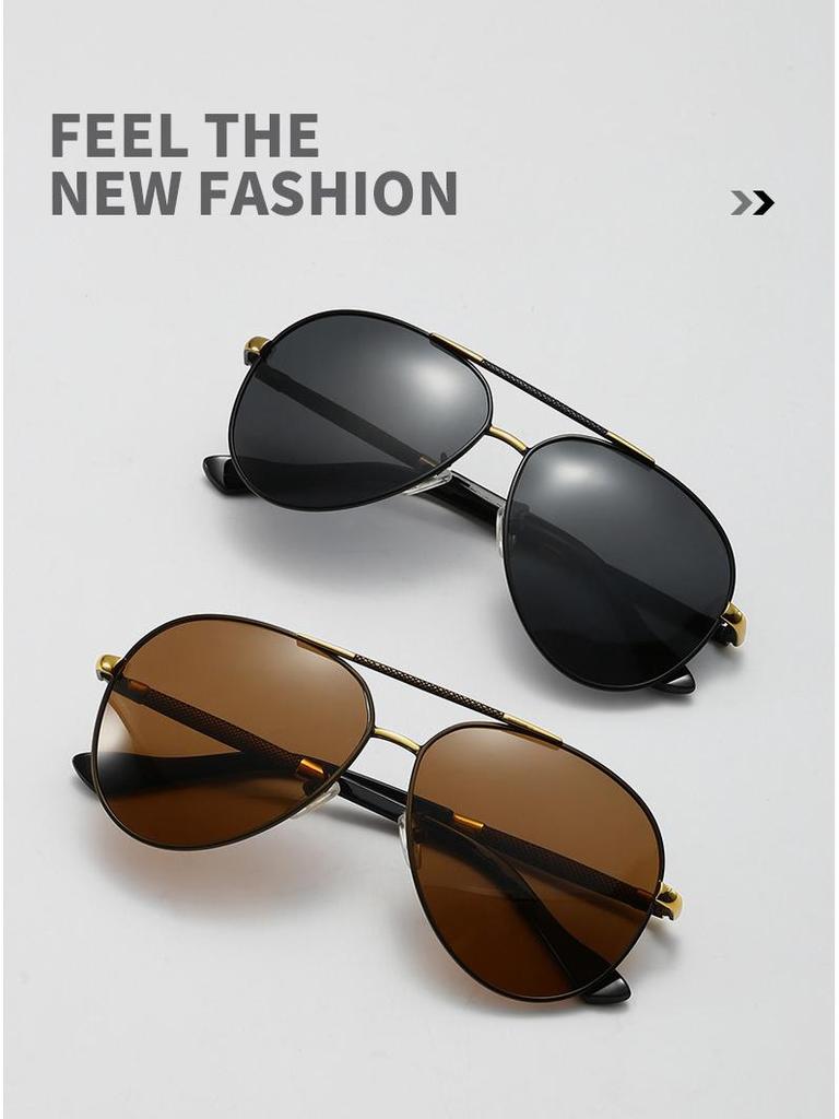 Men's Vintage Aviator Sunglasses: Polarized, Myopia-Ready, Trendy Driving Shades (Model 8851)